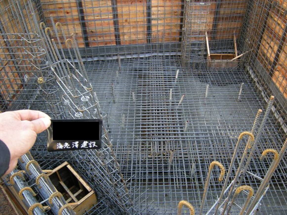 地下躯体の鉄筋配筋の写真