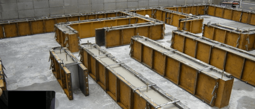 ベタ基礎の枠組みの写真