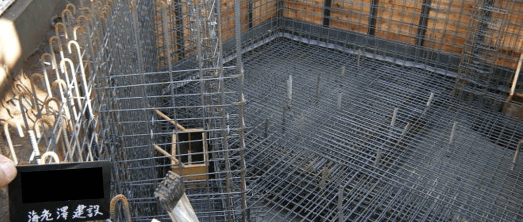 地下躯体の鉄筋配筋の写真